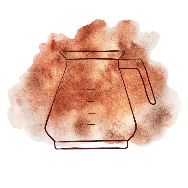 Ilustracja akwarelowa z naczyniami do parzenia kawy