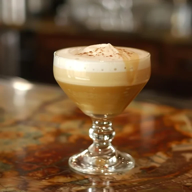 Zbliżenie kremowej kawy z śmietaną i cynamonem